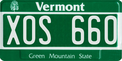 VT license plate XOS660