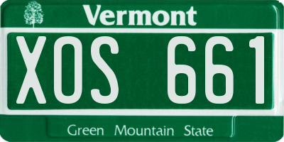 VT license plate XOS661