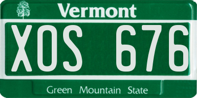 VT license plate XOS676