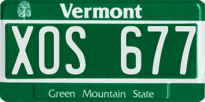 VT license plate XOS677