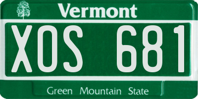 VT license plate XOS681