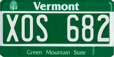 VT license plate XOS682