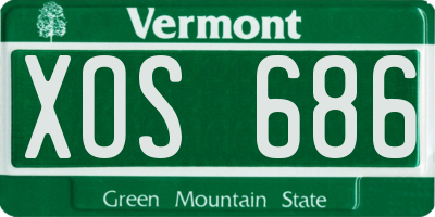 VT license plate XOS686