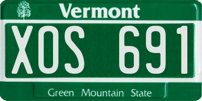 VT license plate XOS691