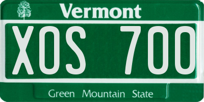 VT license plate XOS700