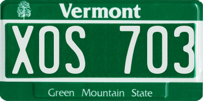 VT license plate XOS703