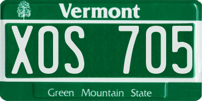 VT license plate XOS705