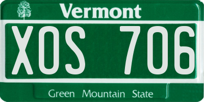VT license plate XOS706