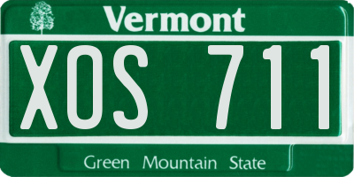 VT license plate XOS711