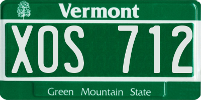 VT license plate XOS712