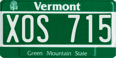 VT license plate XOS715