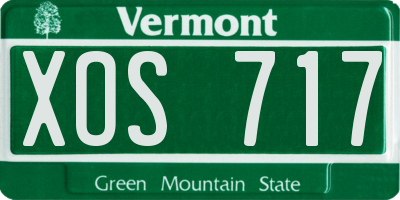 VT license plate XOS717