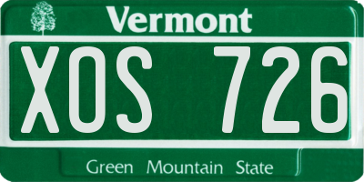 VT license plate XOS726