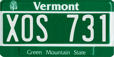 VT license plate XOS731