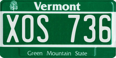 VT license plate XOS736