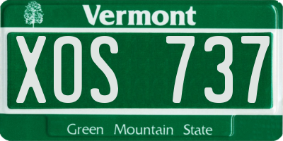 VT license plate XOS737