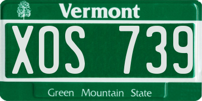 VT license plate XOS739