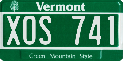 VT license plate XOS741