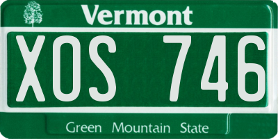 VT license plate XOS746