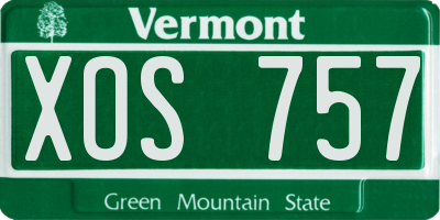 VT license plate XOS757