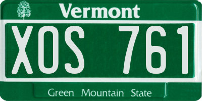 VT license plate XOS761