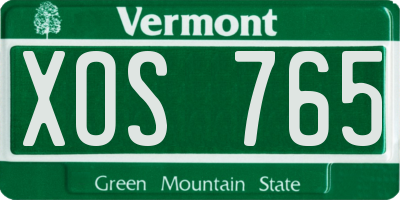 VT license plate XOS765