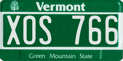 VT license plate XOS766