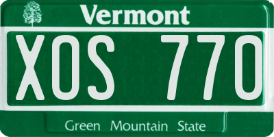 VT license plate XOS770