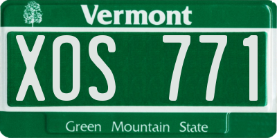 VT license plate XOS771