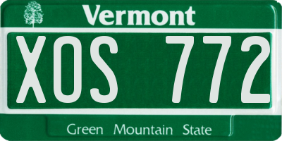 VT license plate XOS772