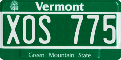 VT license plate XOS775