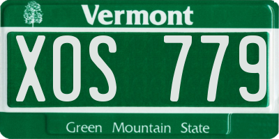 VT license plate XOS779