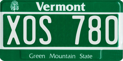 VT license plate XOS780