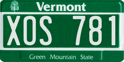 VT license plate XOS781
