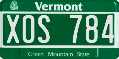 VT license plate XOS784