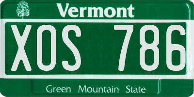 VT license plate XOS786