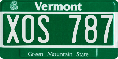 VT license plate XOS787