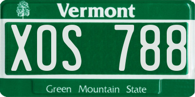 VT license plate XOS788