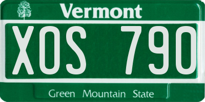 VT license plate XOS790