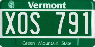 VT license plate XOS791