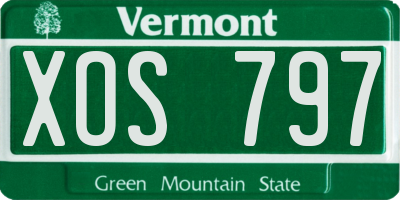 VT license plate XOS797