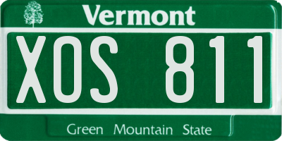 VT license plate XOS811