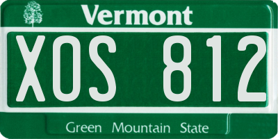 VT license plate XOS812