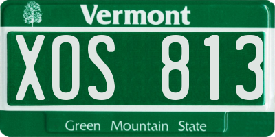 VT license plate XOS813