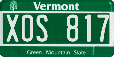VT license plate XOS817