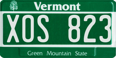 VT license plate XOS823
