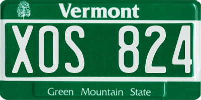 VT license plate XOS824