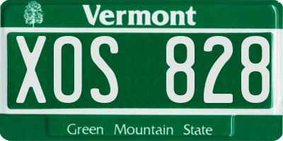 VT license plate XOS828