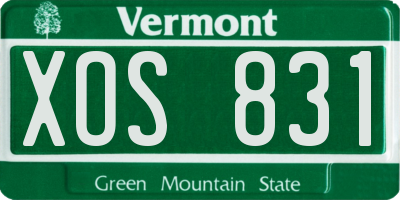VT license plate XOS831