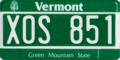 VT license plate XOS851